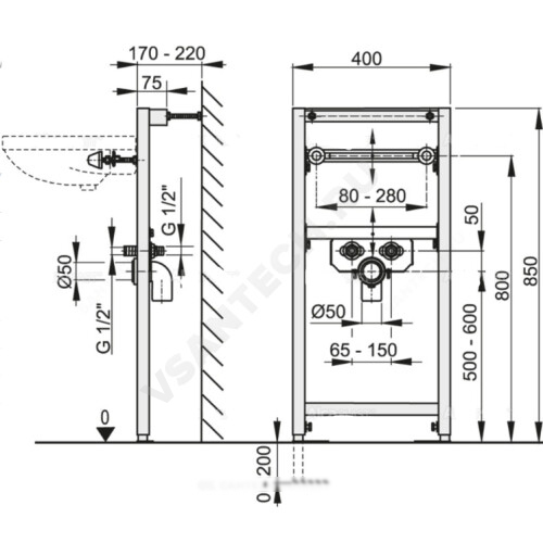 Инсталляция для умывальника Alca Plast Артикул 51427 фото 2 Инсталляция для умывальника Alca Plast Артикул 51427 фото 2