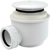 Сифон для поддона h=72мм слив крышка D=91мм, белая Alca Plast (арт.  51762)