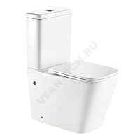 Унитаз-компакт белый горизонтальный выпуск Quadra Rimless Selena (арт.  50803)