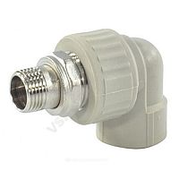 Угольник PP-R комбинированный разъемный серый НР для радиатора VALFEX (арт.  57778)