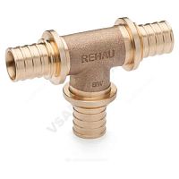 Тройник для PE-X труб аксиальный бронза RAUTITAN PLATINUM RX Rehau (арт.  35542)