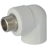 Угольник PP-R 90гр комбинированный белый НР (арт.  57759)
