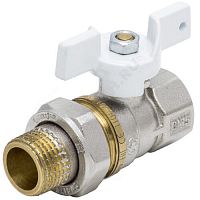 Кран шаровой латунь никель 1107 Standard ВР/"американка" полнопроходной бабочка Aquasfera (арт.  21074)