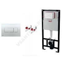 Инсталляция для подвесного унитаза с кнопкой смыва хром Alca Plast (арт.  51413)